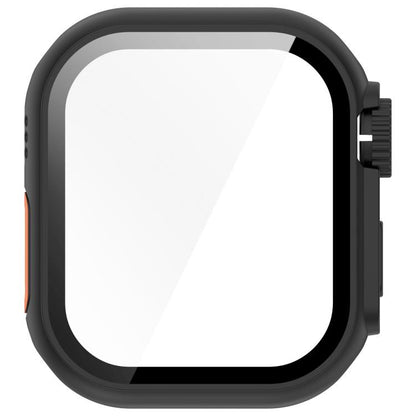 For Apple Watch Series 11 / 10 46mm Change to Ultra 49mm Tempered Film Integrated PC Button Watch Case(Black) - Watch Cases by buy2fix | Online Shopping UK | buy2fix
