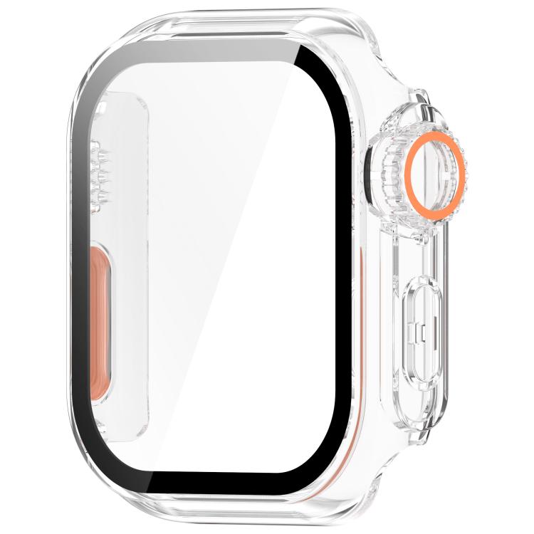 For Apple Watch Series 11 / 10 46mm Change to Ultra 49mm Tempered Film Integrated PC Button Watch Case(Transparent Color) - Watch Cases by buy2fix | Online Shopping UK | buy2fix