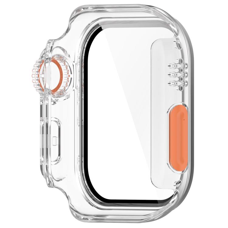 For Apple Watch Series 11 / 10 46mm Change to Ultra 49mm Tempered Film Integrated PC Button Watch Case(Transparent Color) - Watch Cases by buy2fix | Online Shopping UK | buy2fix
