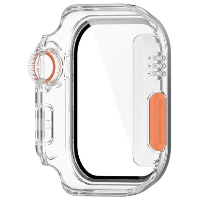 For Apple Watch Series 11 / 10 46mm Change to Ultra 49mm Tempered Film Integrated PC Button Watch Case(Transparent Color) - Watch Cases by buy2fix | Online Shopping UK | buy2fix