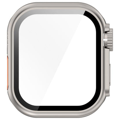 For Apple Watch Series 10 46mm Change to Ultra 49mm Tempered Film Integrated PC Button Watch Case(Starlight) - Watch Cases by buy2fix | Online Shopping UK | buy2fix