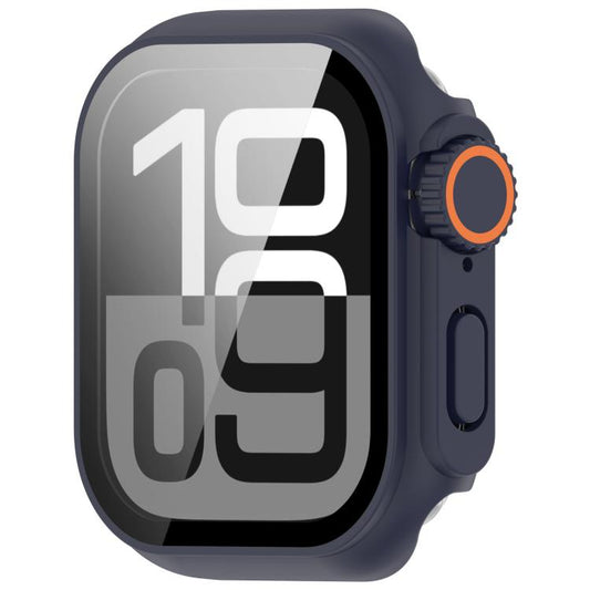 For Apple Watch Series 9/8/7 45mm Change to Ultra 49mm Tempered Film Integrated PC Button Watch Case(Midnight Blue) - Watch Cases by buy2fix | Online Shopping UK | buy2fix