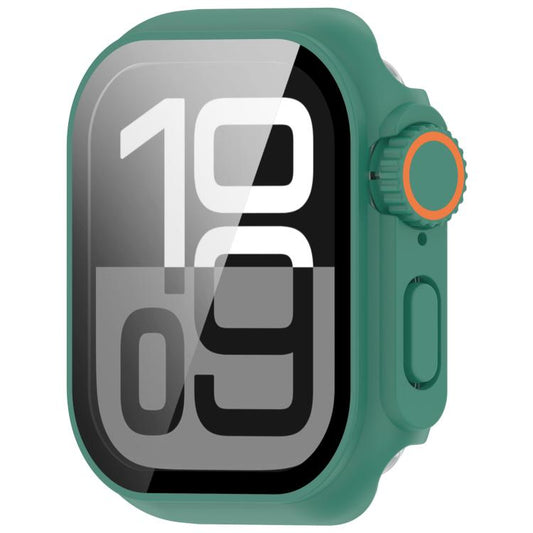 For Apple Watch Series 9/8/7 41mm Change to Ultra 49mm Tempered Film Integrated PC Button Watch Case(Green) - Watch Cases by buy2fix | Online Shopping UK | buy2fix