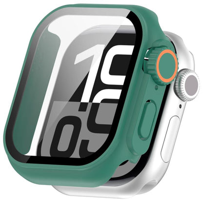 For Apple Watch Series 9/8/7 41mm Change to Ultra 49mm Tempered Film Integrated PC Button Watch Case(Green) - Watch Cases by buy2fix | Online Shopping UK | buy2fix