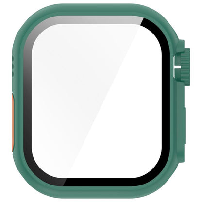 For Apple Watch Series 9/8/7 41mm Change to Ultra 49mm Tempered Film Integrated PC Button Watch Case(Green) - Watch Cases by buy2fix | Online Shopping UK | buy2fix
