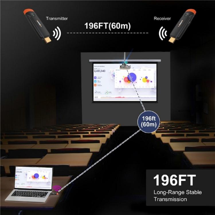 VRRIIS 093 High Definition Extension Video Transmitter Receiver Wireless HDMI Extender(Black) - Adapter by buy2fix | Online Shopping UK | buy2fix