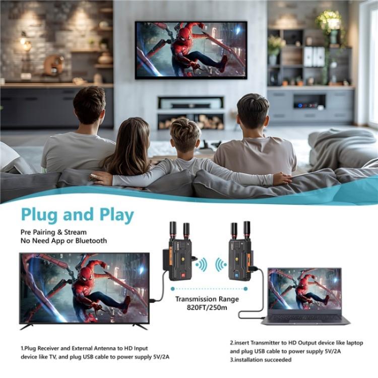 VRRIIS 097PRO Outdoor Live Streaming Audio Video Wireless Transmitter Receiver 4K HD Extender, Plug:US Plug - Adapter by buy2fix | Online Shopping UK | buy2fix