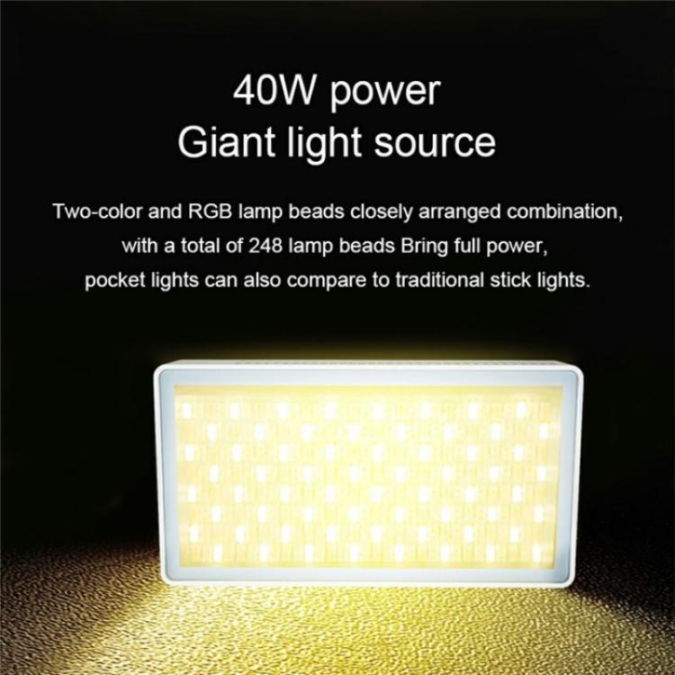 PB40R Video Live Streaming Portable RGB LED Video Light Pocket Photography Fill Light -  by buy2fix | Online Shopping UK | buy2fix