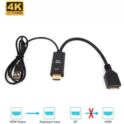 HD1 HDMI 2.0b Male to DP 1.4 Female Converter 4K 60Hz HDMI to DisplayPort Adapter Cable - Converter by buy2fix | Online Shopping UK | buy2fix