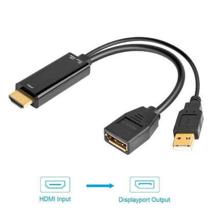 HD1 HDMI 2.0b Male to DP 1.4 Female Converter 4K 60Hz HDMI to DisplayPort Adapter Cable - Converter by buy2fix | Online Shopping UK | buy2fix