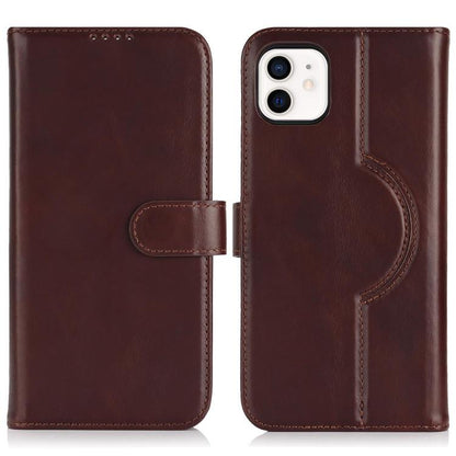 For iPhone 11 Genuine Leather Card Wallet MagSafe Phone Case(Dark Brown) - iPhone 11 Cases by buy2fix | Online Shopping UK | buy2fix