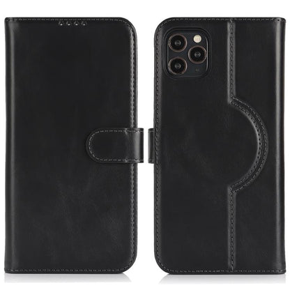 For iPhone 12 / 12 Pro Genuine Leather Card Wallet MagSafe Phone Case(Black) - iPhone 12 / 12 Pro Cases by buy2fix | Online Shopping UK | buy2fix