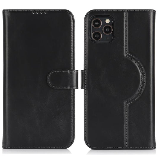 For iPhone 12 / 12 Pro Genuine Leather Card Wallet MagSafe Phone Case(Black) - iPhone 12 / 12 Pro Cases by buy2fix | Online Shopping UK | buy2fix