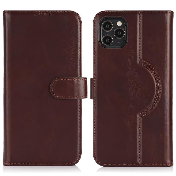 For iPhone 12 / 12 Pro Genuine Leather Card Wallet MagSafe Phone Case(Dark Brown) - iPhone 12 / 12 Pro Cases by buy2fix | Online Shopping UK | buy2fix