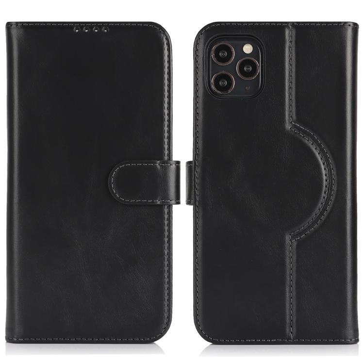 ForiPhone 13 Pro Max / 12 Pro Max Genuine Leather Card Wallet MagSafe Phone Case(Black) - iPhone 13 Pro Max Cases by buy2fix | Online Shopping UK | buy2fix