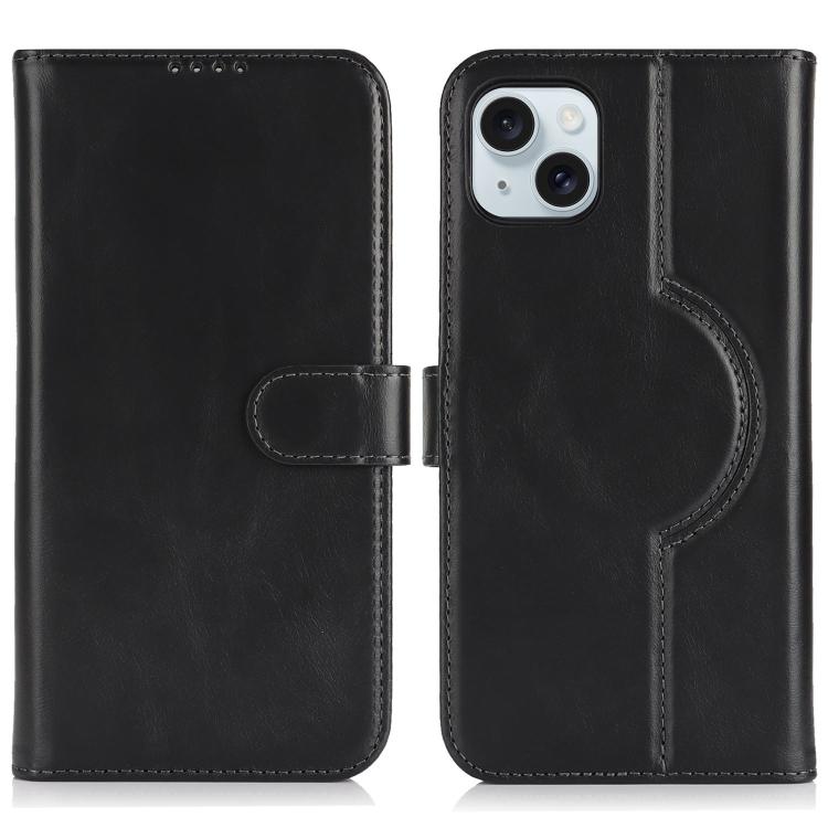 For iPhone 15 Genuine Leather Card Wallet MagSafe Phone Case(Black) - iPhone 15 Cases by buy2fix | Online Shopping UK | buy2fix