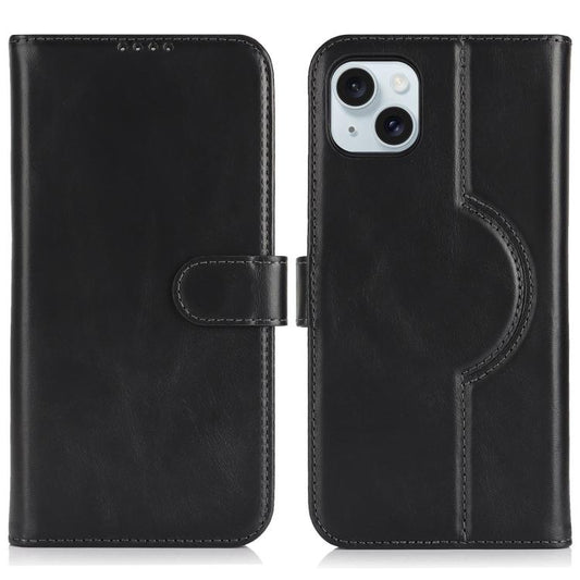For iPhone 15 Genuine Leather Card Wallet MagSafe Phone Case(Black) - iPhone 15 Cases by buy2fix | Online Shopping UK | buy2fix