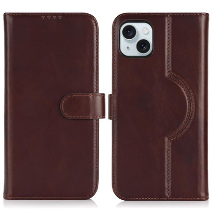 For iPhone 15 Genuine Leather Card Wallet MagSafe Phone Case(Dark Brown) - iPhone 15 Cases by buy2fix | Online Shopping UK | buy2fix