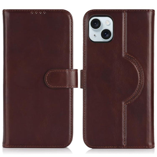 For iPhone 15 Genuine Leather Card Wallet MagSafe Phone Case(Dark Brown) - iPhone 15 Cases by buy2fix | Online Shopping UK | buy2fix