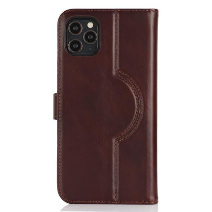 For iPhone 15 Pro Genuine Leather Card Wallet MagSafe Phone Case(Dark Brown) - iPhone 15 Pro Cases by buy2fix | Online Shopping UK | buy2fix