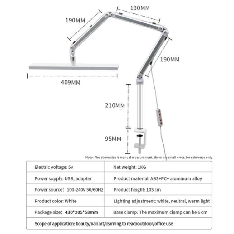 S001 Foldable Eyelash Extension LED Light Clip On Beauty Salon Tattoo Lamp(US Plug) - Selfie Light by buy2fix | Online Shopping UK | buy2fix