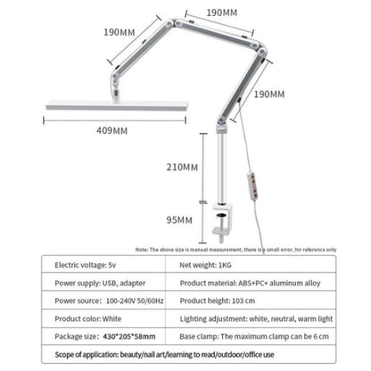 S001 Foldable Eyelash Extension LED Light Clip On Beauty Salon Tattoo Lamp(US Plug) - Selfie Light by buy2fix | Online Shopping UK | buy2fix