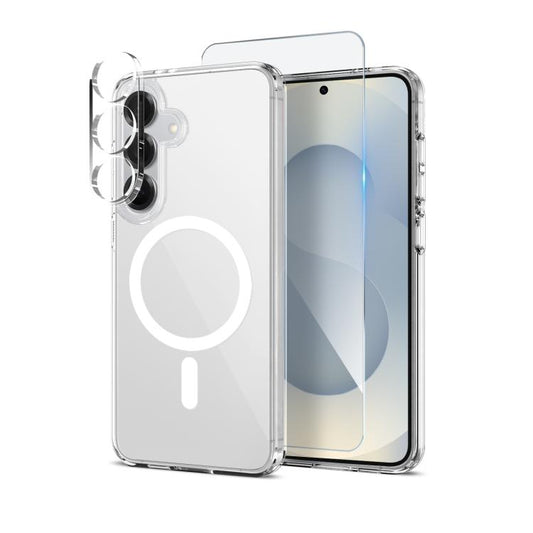 For Samsung Galaxy S25+ 5G NORTHJO 3 in 1 PC MagSafe Phone Case with Screen Film and Lens Film(Clear) - Galaxy S25+ 5G Cases by NORTHJO | Online Shopping UK | buy2fix