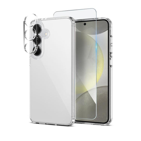 For Samsung Galaxy S24 5G NORTHJO 3 in 1 Clear Phone Case with Screen Protector Lens Film