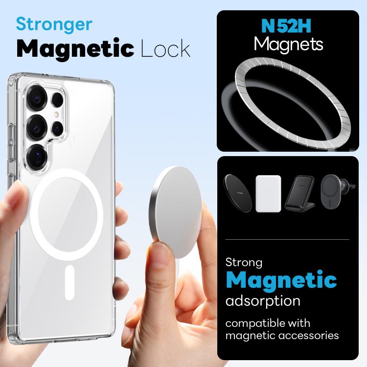 For Samsung Galaxy S25 Ultra 5G NORTHJO 2 in 1 PC MagSafe Magnetic Phone Case with Screen Film(Clear) - Galaxy S25 Ultra 5G Cases by NORTHJO | Online Shopping UK | buy2fix