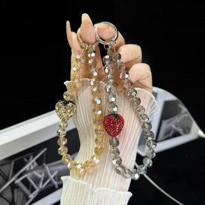 Full Of Diamond Strawberry Phone Chain(Purple) - Lanyards & Wrist Straps by buy2fix | Online Shopping UK | buy2fix