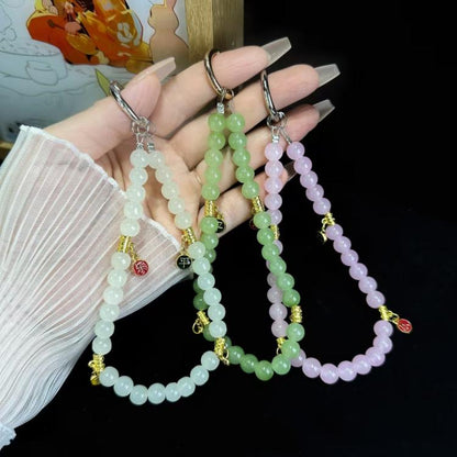Peace And Joy Beaded Mobile Phone Chain(Green) - Lanyards & Wrist Straps by buy2fix | Online Shopping UK | buy2fix