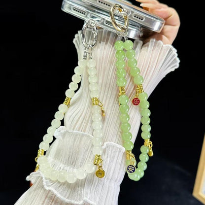 Peace And Joy Beaded Mobile Phone Chain(Green) - Lanyards & Wrist Straps by buy2fix | Online Shopping UK | buy2fix