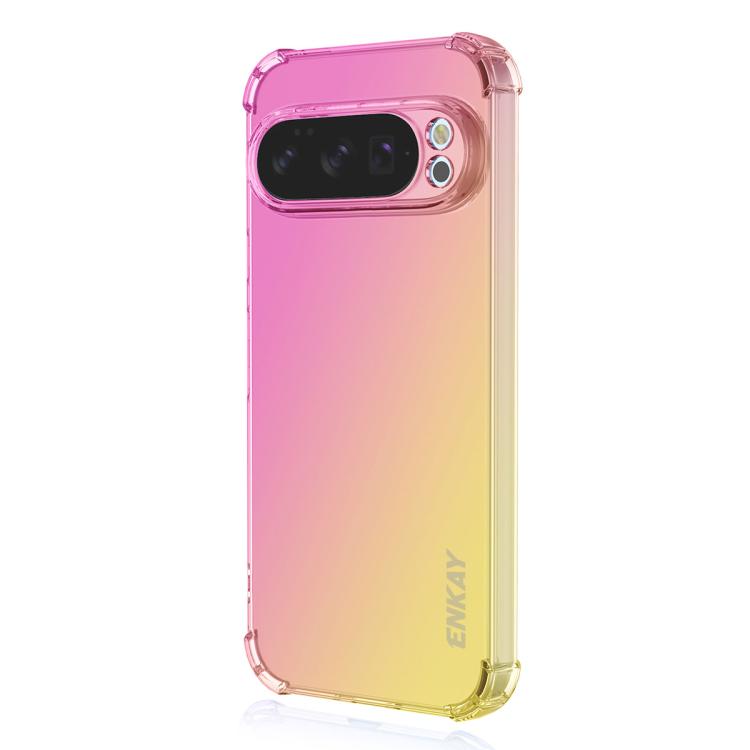 For Google Pixel 10 Pro XL ENKAY Hat-Prince Gradient Airbag TPU Phone Case(Pink Gold) - Google Cases by ENKAY | Online Shopping UK | buy2fix