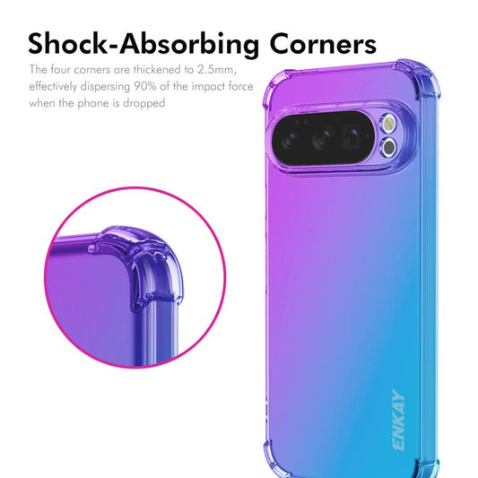 For Google Pixel 10 Pro XL ENKAY Hat-Prince Gradient Airbag TPU Phone Case(Blue Pink) - Google Cases by ENKAY | Online Shopping UK | buy2fix