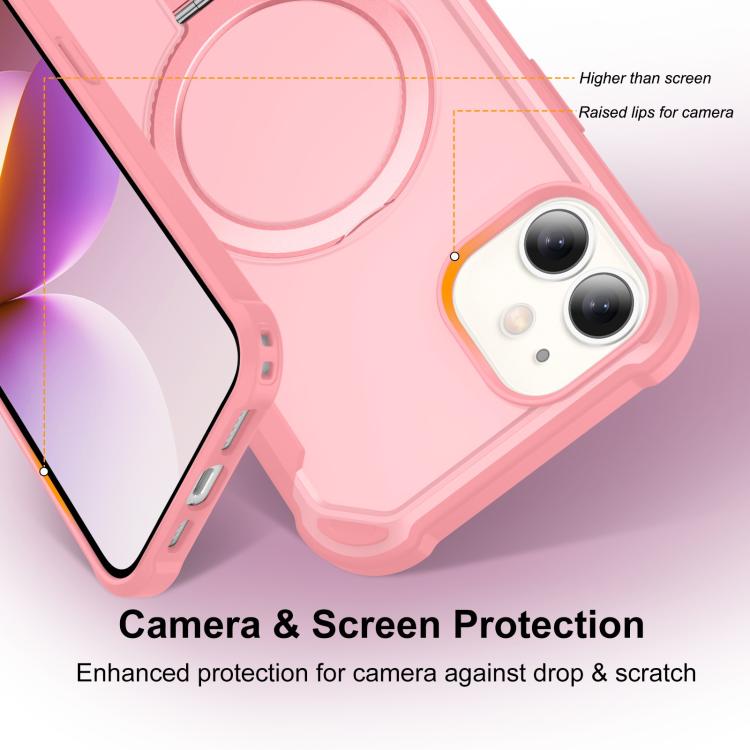 For iPhone 11 Yingcai Gears MagSafe Holder Shockproof Phone Case(Pink) - iPhone 11 Cases by buy2fix | Online Shopping UK | buy2fix