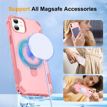For iPhone 12 Yingcai Gears MagSafe Holder Shockproof Phone Case(Pink) - iPhone 12 / 12 Pro Cases by buy2fix | Online Shopping UK | buy2fix