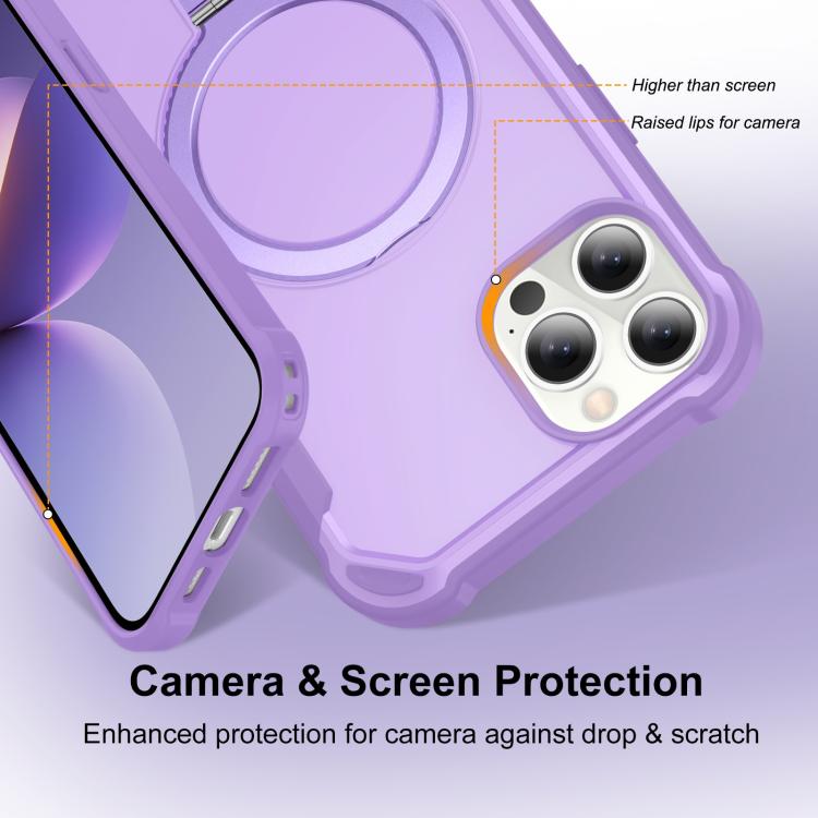 For iPhone 12 Pro Yingcai Gears MagSafe Holder Shockproof Phone Case(Purple) - iPhone 12 / 12 Pro Cases by buy2fix | Online Shopping UK | buy2fix