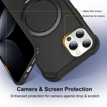 For iPhone 12 Pro Max Yingcai Gears MagSafe Holder Shockproof Phone Case(Black) - iPhone 12 Pro Max Cases by buy2fix | Online Shopping UK | buy2fix