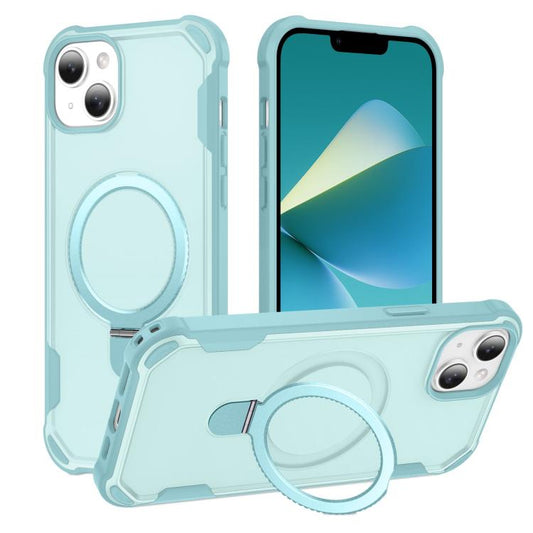 For iPhone 14 Yingcai Gears MagSafe Holder Shockproof Phone Case(Blue) - iPhone 14 Cases by buy2fix | Online Shopping UK | buy2fix