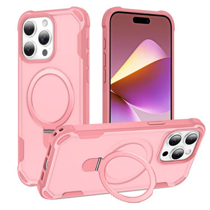 For iPhone 15 Pro Max Yingcai Gears MagSafe Holder Shockproof Phone Case(Pink) - iPhone 15 Pro Max Cases by buy2fix | Online Shopping UK | buy2fix