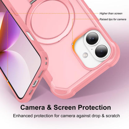 For iPhone 16 Plus Yingcai Gears MagSafe Holder Shockproof Phone Case(Pink) - iPhone 16 Plus Cases by buy2fix | Online Shopping UK | buy2fix