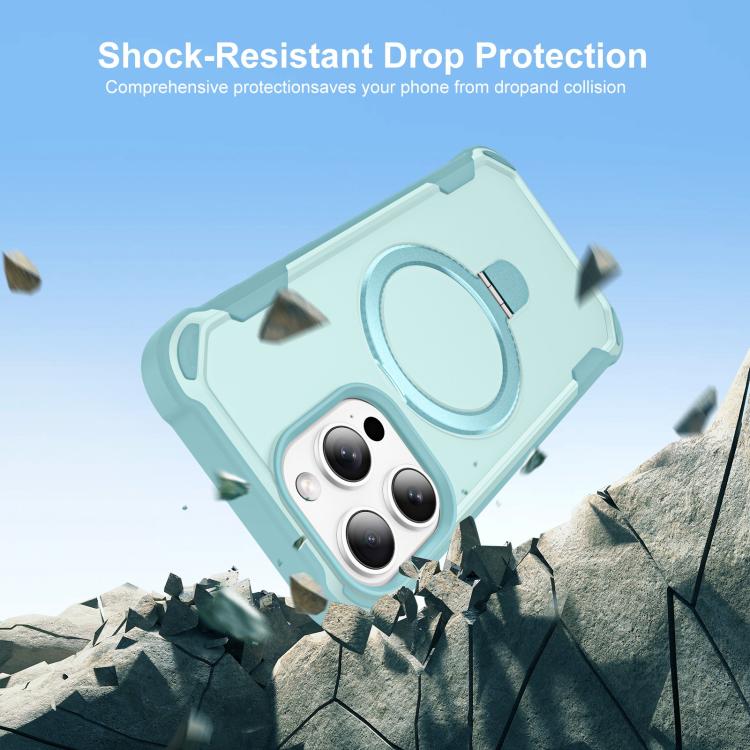 For iPhone 16 Pro Yingcai Gears MagSafe Holder Shockproof Phone Case(Blue) - iPhone 16 Pro Cases by buy2fix | Online Shopping UK | buy2fix
