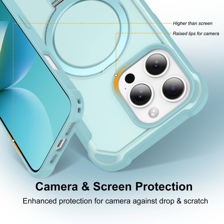 For iPhone 16 Pro Yingcai Gears MagSafe Holder Shockproof Phone Case(Blue) - iPhone 16 Pro Cases by buy2fix | Online Shopping UK | buy2fix