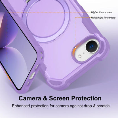 For iPhone 16e Yingcai Gears MagSafe Holder Shockproof Phone Case(Purple) - iPhone 16e Cases by buy2fix | Online Shopping UK | buy2fix