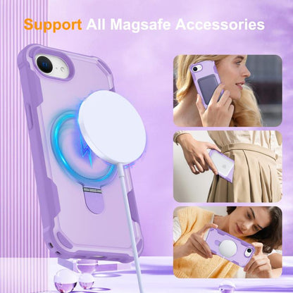 For iPhone 16e Yingcai Gears MagSafe Holder Shockproof Phone Case(Purple) - iPhone 16e Cases by buy2fix | Online Shopping UK | buy2fix