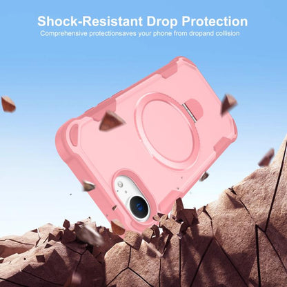 For iPhone 16e Yingcai Gears MagSafe Holder Shockproof Phone Case(Pink) - iPhone 16e Cases by buy2fix | Online Shopping UK | buy2fix