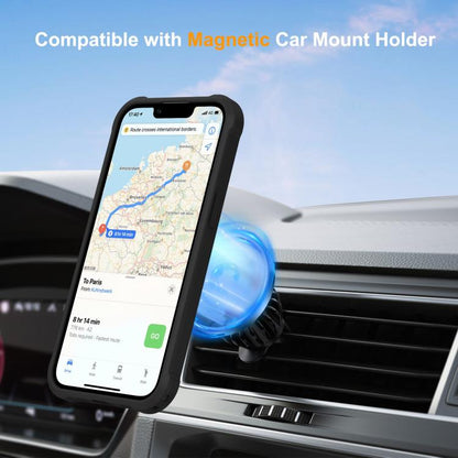 For iPhone 16e Yingcai Gears MagSafe Holder Shockproof Phone Case(Black) - iPhone 16e Cases by buy2fix | Online Shopping UK | buy2fix