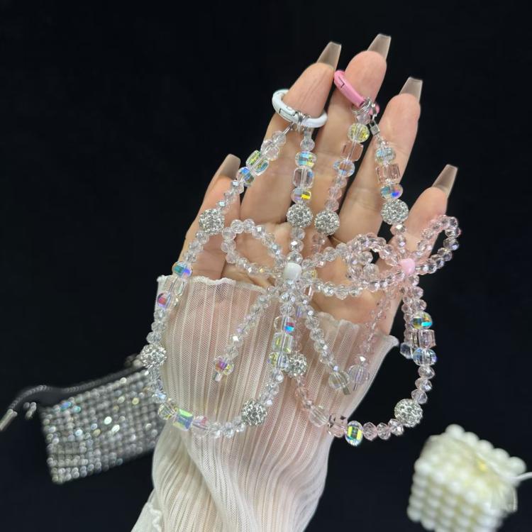 Luminous Round Bead Double Chain Phone Chain(Black) - Lanyards & Wrist Straps by buy2fix | Online Shopping UK | buy2fix