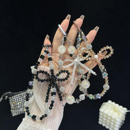 Luminous Round Bead Double Chain Phone Chain(Star White) - Lanyards & Wrist Straps by buy2fix | Online Shopping UK | buy2fix