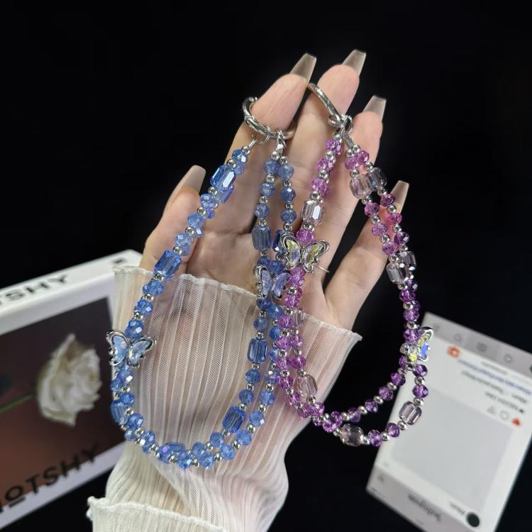 Simple Double Butterfly Phone Chain(White) - Lanyards & Wrist Straps by buy2fix | Online Shopping UK | buy2fix